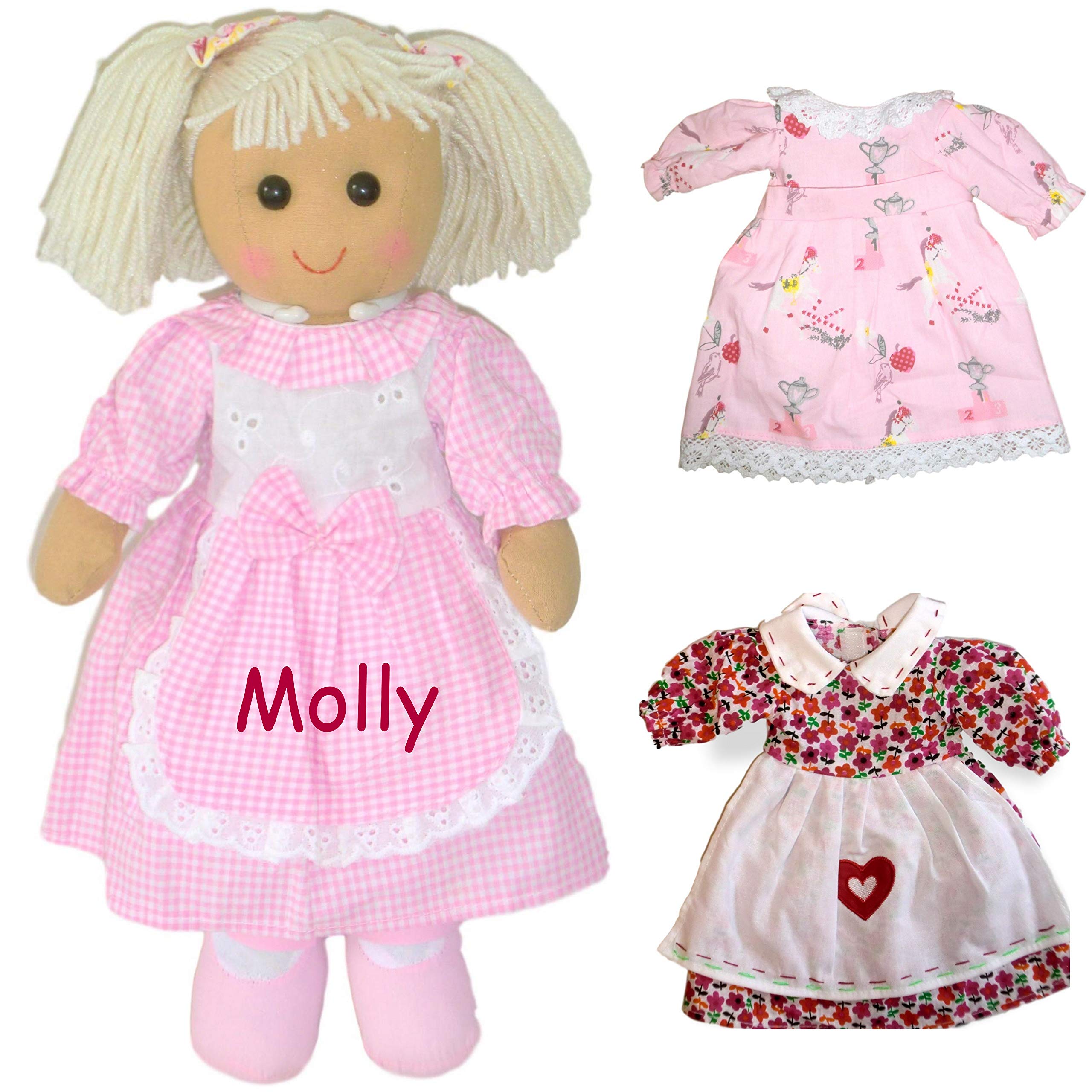 Personalised Rag Doll Dresses 1st Birthday Flower Girl