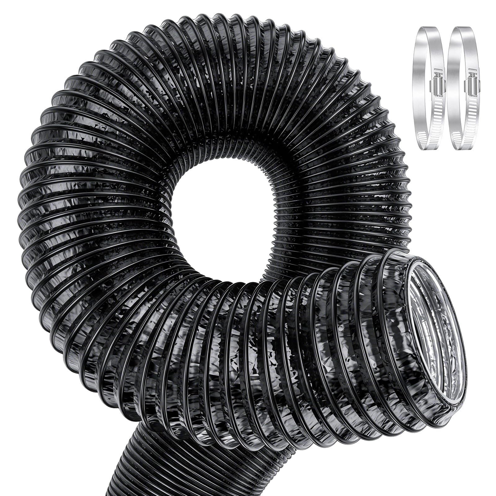YJHome 75mm Ducting 3m Long, 3 Inch Thickened Alu Heater Duct
