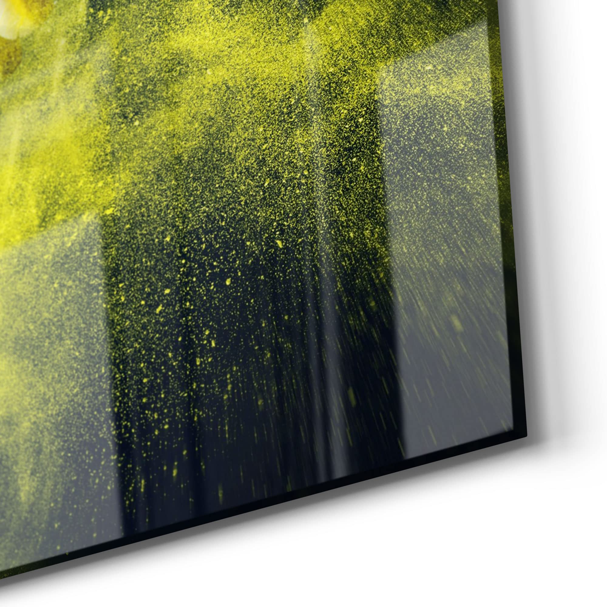 DEQORI Glas-Magnettafel | 100x50 cm groß | Motiv Papagei in Farbwolke | Memo-Board aus Glas | Magnetboard inkl. Magnete, Stift & Tuch für Küche & Büro | Tafel magnetisch & beschreibbar