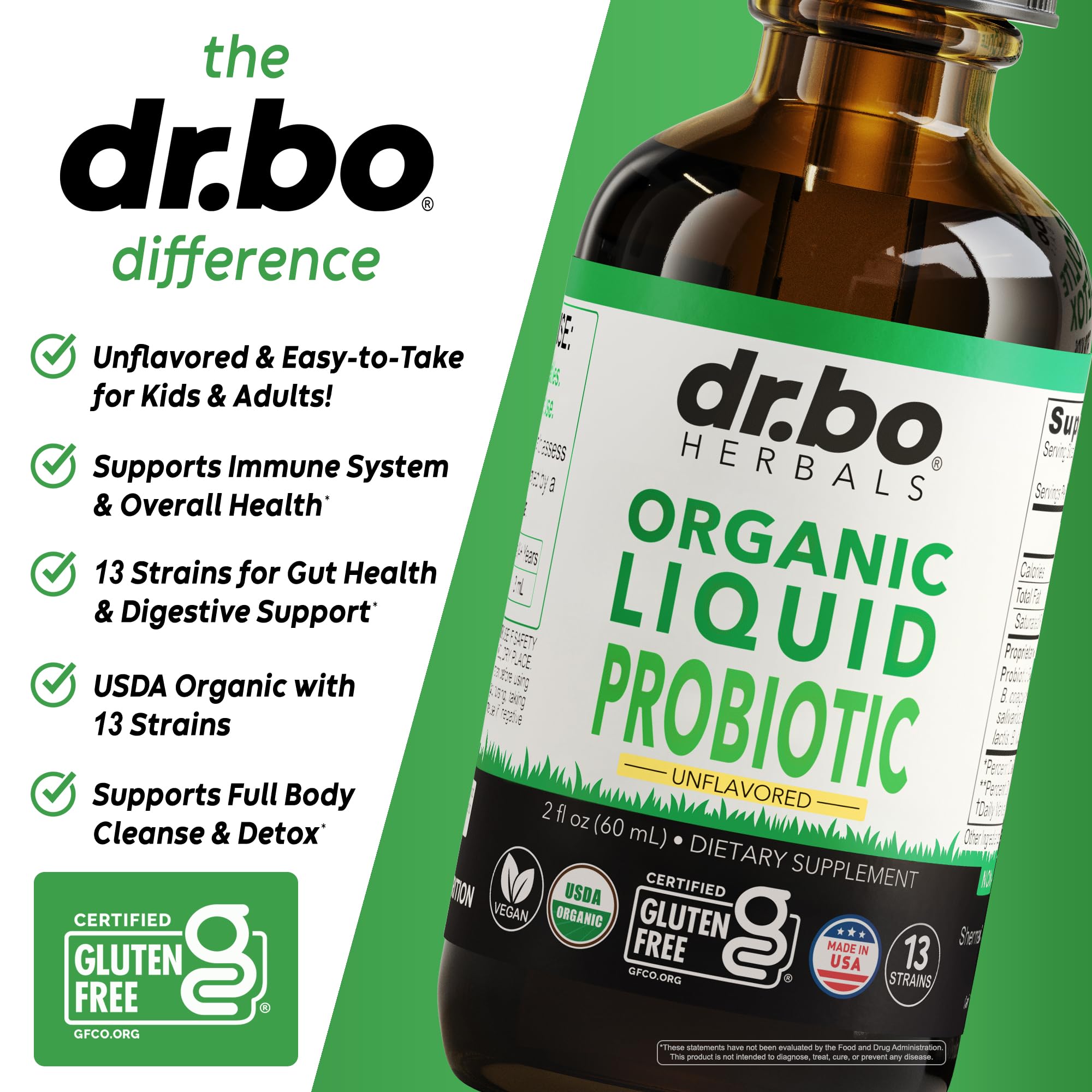 Organic Liquid Probiotic Drops Supplement - Organic Probiotics for Kids, Women & Men, Digestive Gut Health - Vegan Acidophilus Probiotics, Kid Flora Toddler Liquid Probiotic for Kids, Womens, Men 2 Oz — Amazon image 4