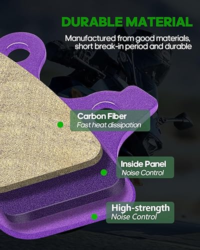 Miniatura 4 de SCITOO Pastillas de freno de fibra de carbono aptas para 00 01-04 Dyna, 01-06 para Fatboy, 00 01-03 05 HeritageNight, 00-02 Softail