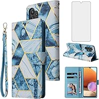 Vista 10 de Asuwish Funda compatible con Samsung Galaxy A32 5G de 6.5 pulgadas, protector de pantalla de vidrio templado, tarjetero con función atril para Negro