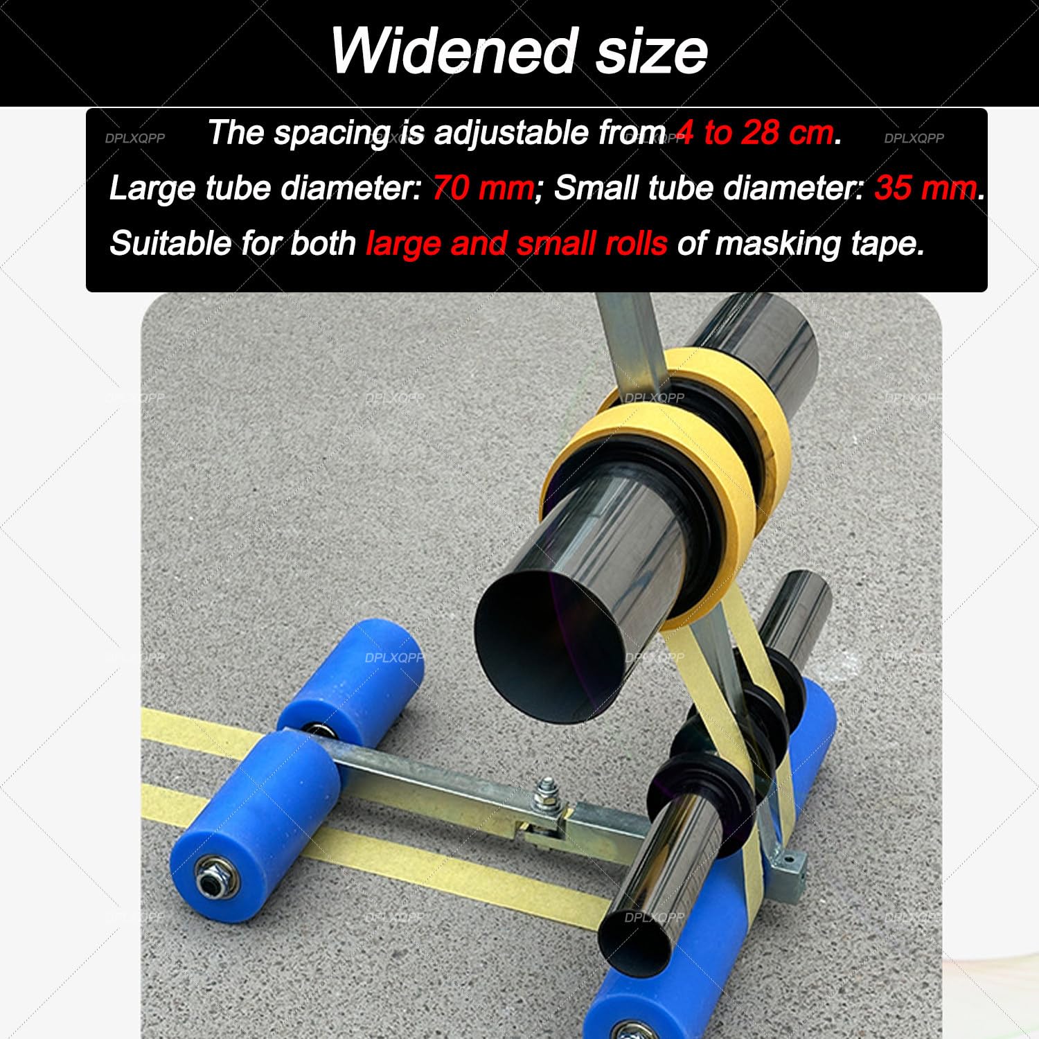 Stahl-Klebeband-Applikator, verstellbares Linienmarkierungswerkzeug für Parkplätze, Plätze, Straßen, 14 cm maximale Bandbreite, Kreis-Zeichnungs-Set