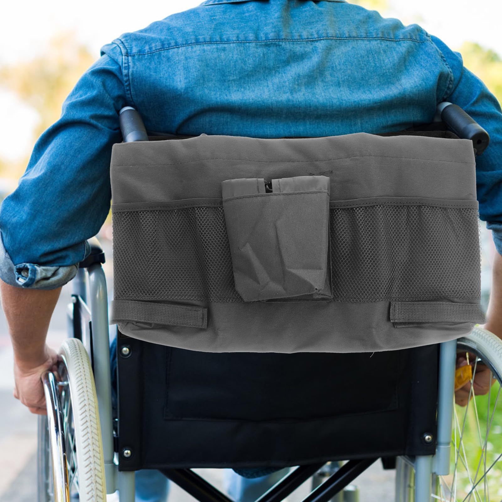Bolsa Colgante para Andador Negra de Tela Oxford Resistente, Gran Capacidad para Almacenamiento Portátil, Fácil Instalación, Adecuado para Movilidad y Uso Diario