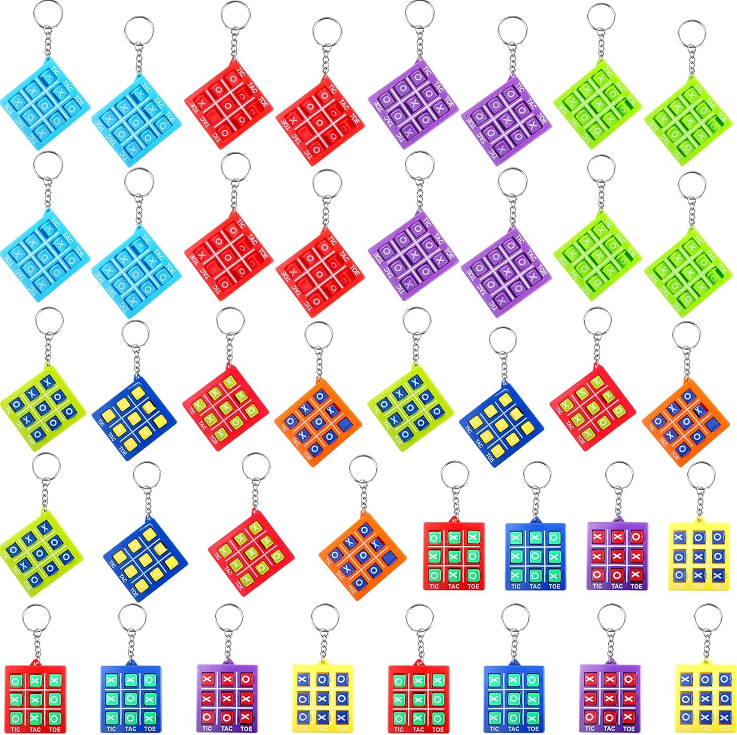 Amazon.com: 40 Pack Tic Tac Toe Keychain Mini Tic-Tac-Toe Keyholders ...