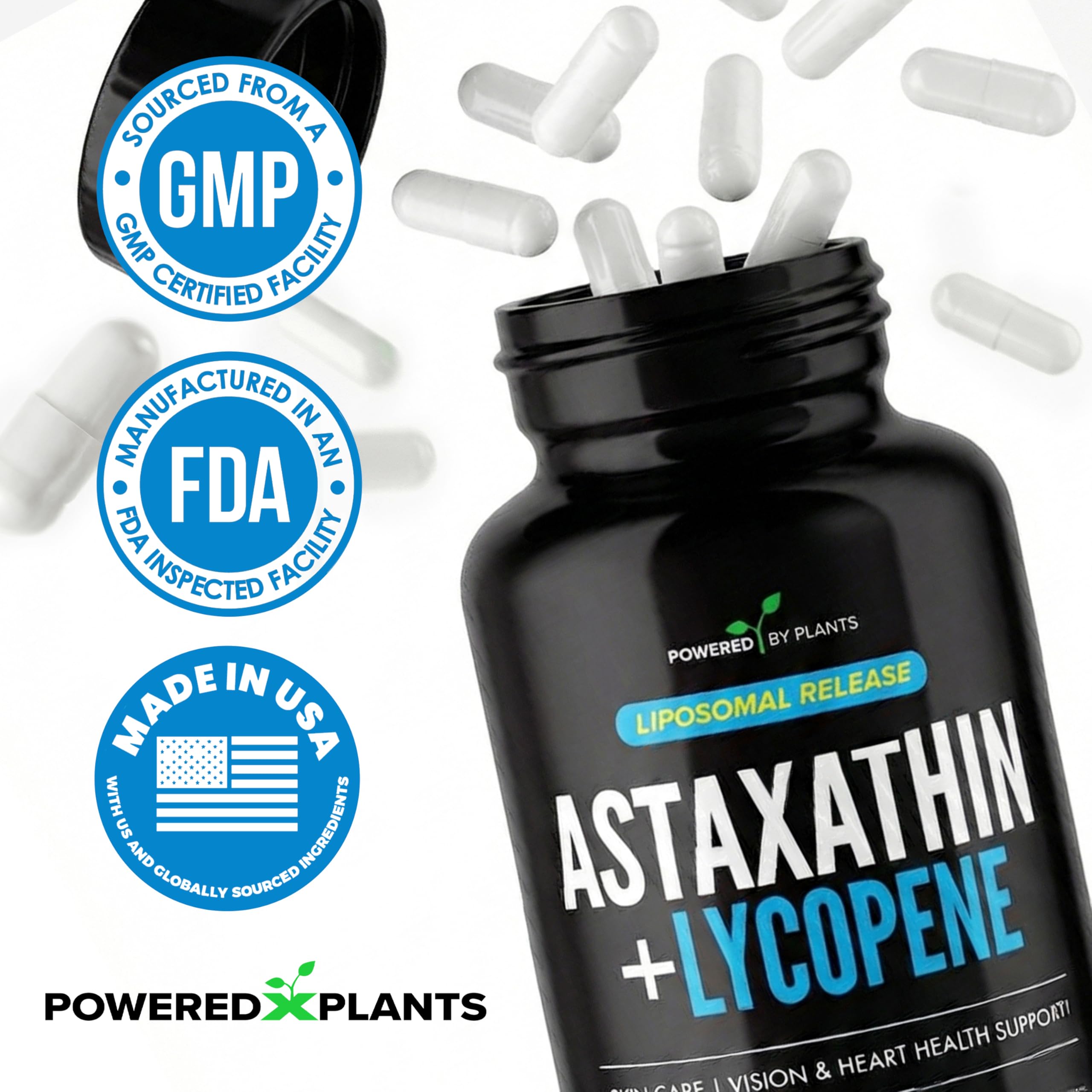 Liposomal Astaxanthin 24mg + Lycopene 50mg – 60 Capsules | Potent Antioxidant for Eye, Skin, Heart & Immune Support | Natural MicroAlgae + Carotenoids Complex | Superior Absorption | 2-Month Supply — Amazon image 6