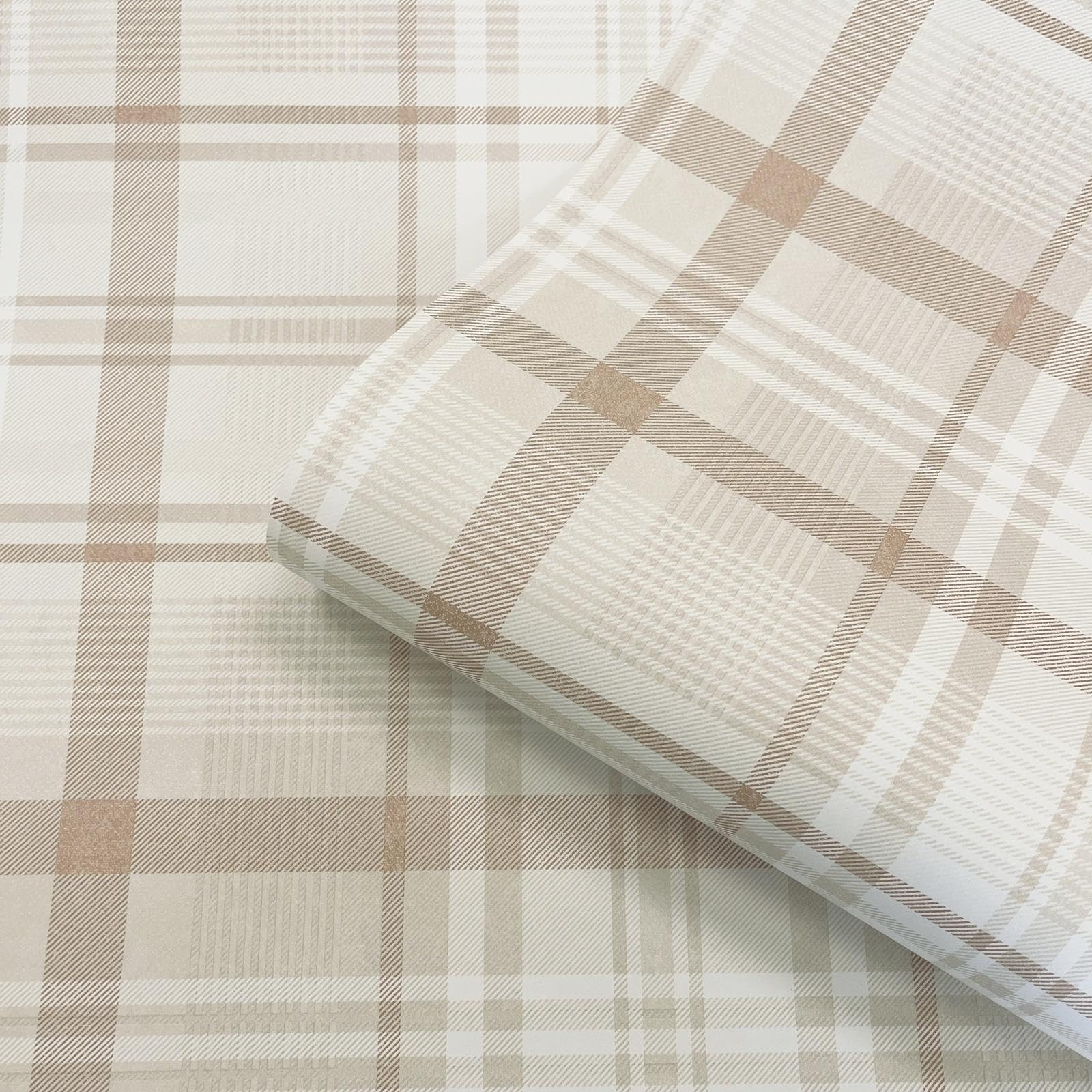 Sophie Laurence Orange Check Wallpaper Tartan Country Style Feature Wall Lounge Bedroom Hallway