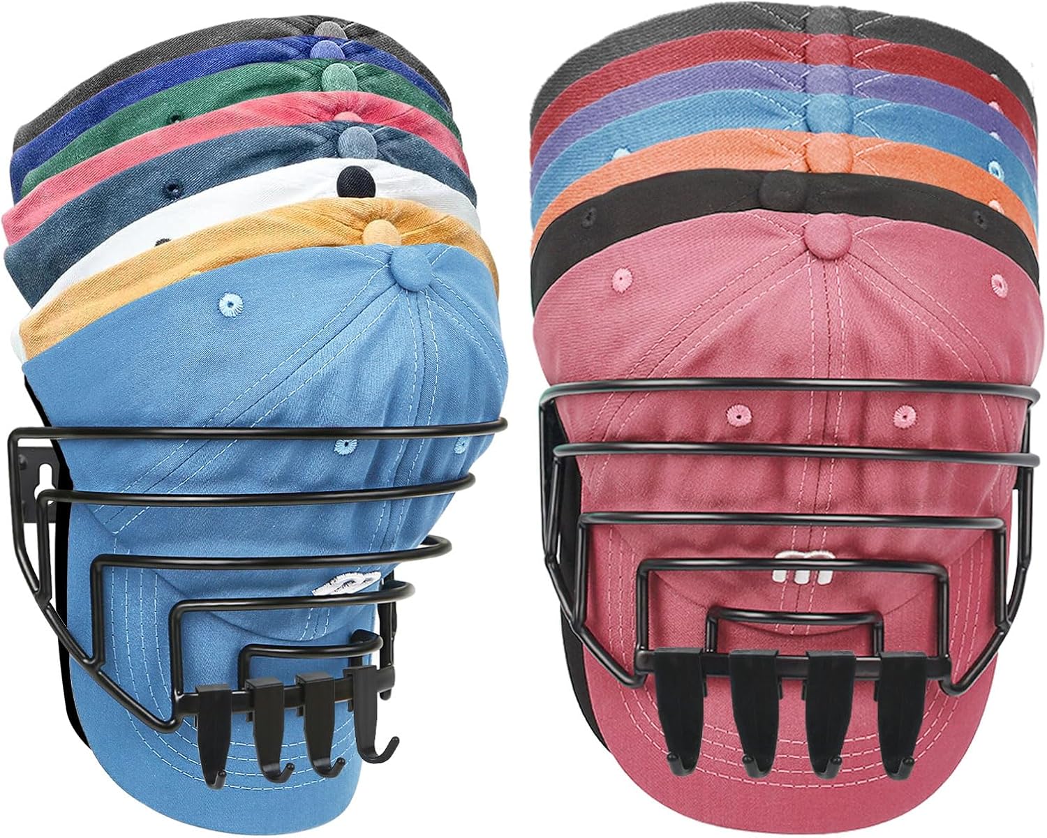 CHILIGO Hat Racks for Baseball Caps, 2 Pack Baseball Hat