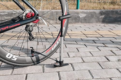 Miniatura 7 de Mini bomba de bicicleta con medidor  Bomba portátil para neumáticos de bicicleta  Bomba de aire de bicicleta de 120 PSI se adapta a Presta &