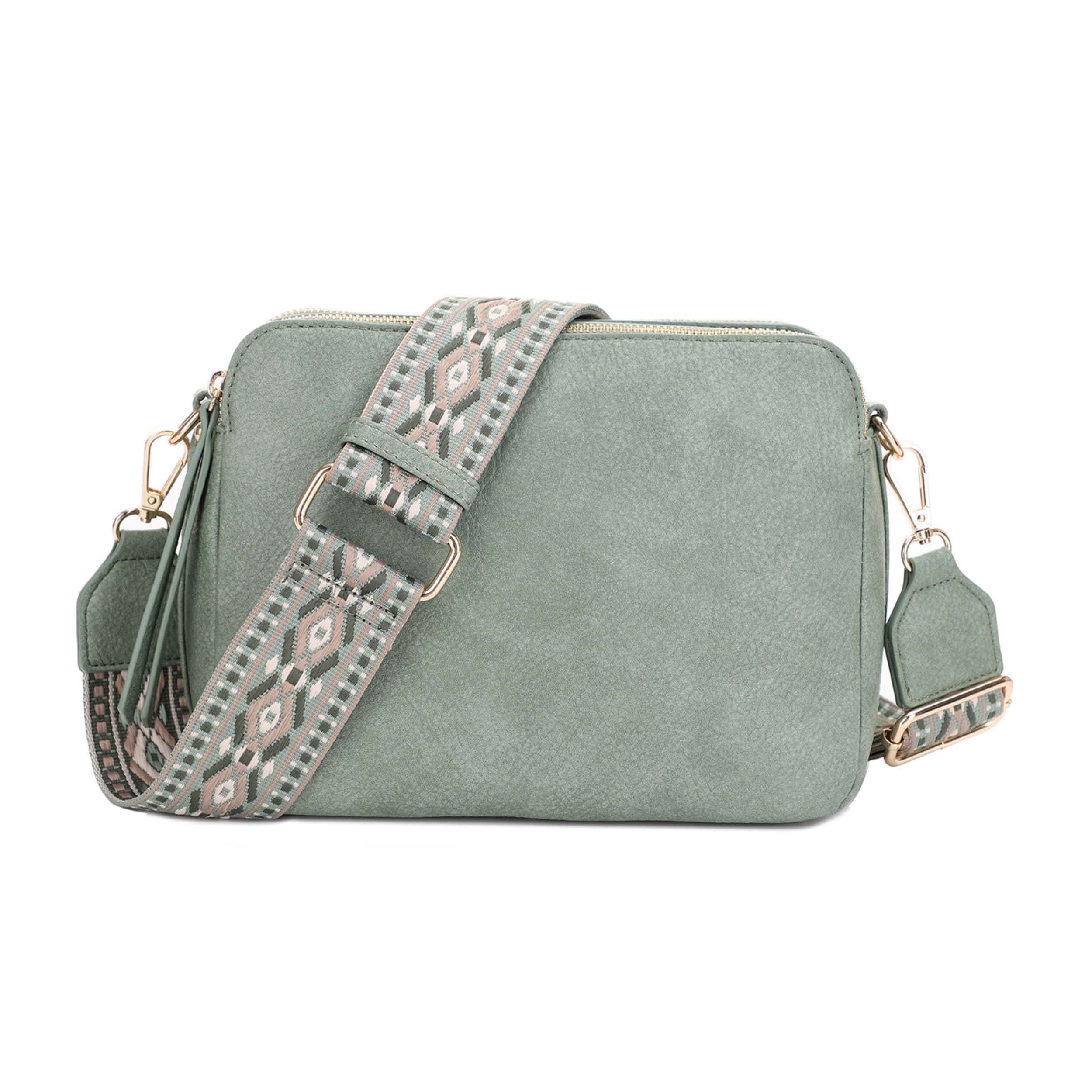 SG SUGU Andrea Triple Zip Purses Crossbody Bags for Women Shoulder Handbag