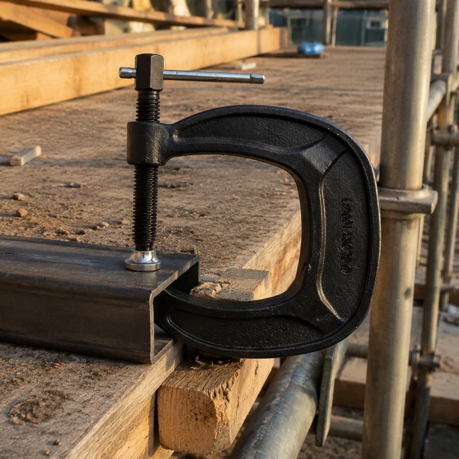 Abrazadera de Forja Pesada Tornillo Acero Templado con Brazo Extendido para Sujeción Segura y Control de Alineación Adecuada para Soldadores, 4 Pulgadas