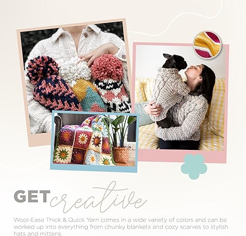 Vista 240 de Lion Brand Yarn Wool-Ease Thick & Quick Yarn - 318.2 ft, Graphite Grafito