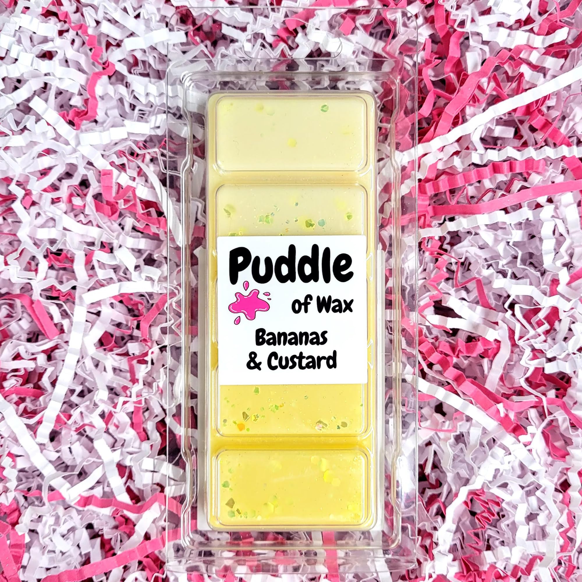 Puddle Of Wax Yellow - Bananas & Custard Soy Wax Melt Snap Bar – 50G – Sweet Scent – Vegan-Friendly – Made In The Uk