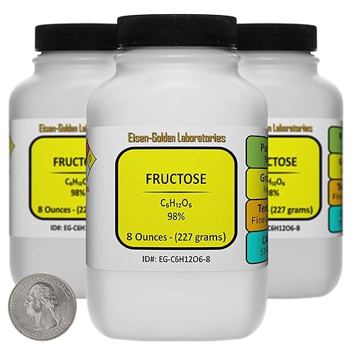 Miniatura 6 de Fructosa C6H12O6 98% Cristales de grado alimenticio 1 libra en dos botellas