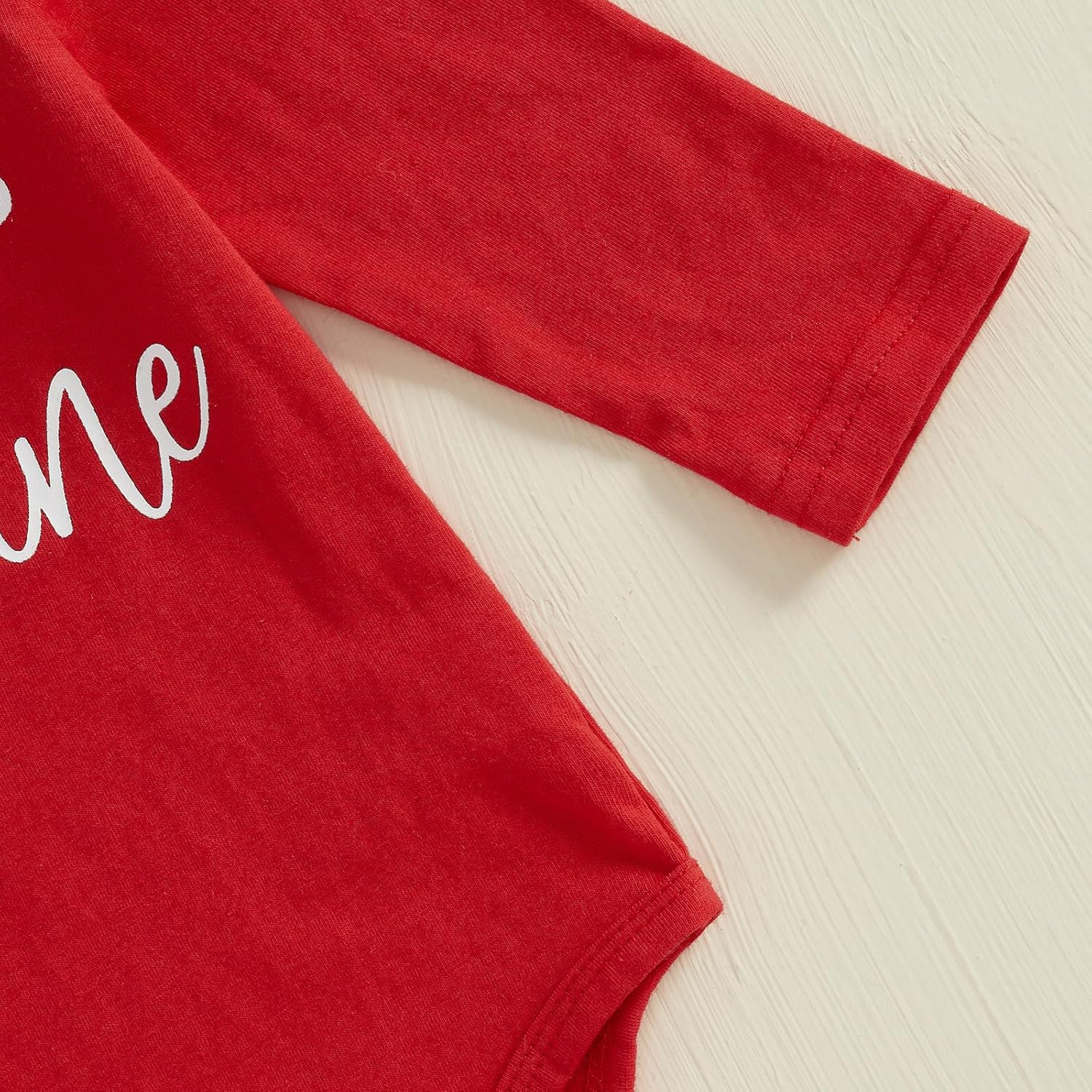 Newborn Baby Girl Valentines Day Outfit Daddy's Valentine Ruffle Long Sleeve Romper Heart Flare Pants Headband Set - Image 5