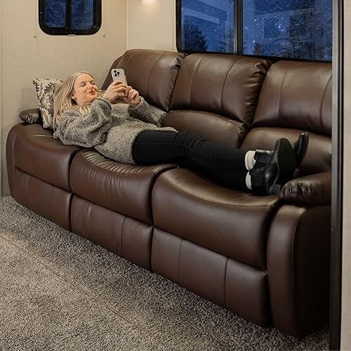 Miniatura 174 de RecPro Charles Collection sofá doble de 67 pulgadas con respaldo reclinable para caravana o cámper, mueble, sillón doble