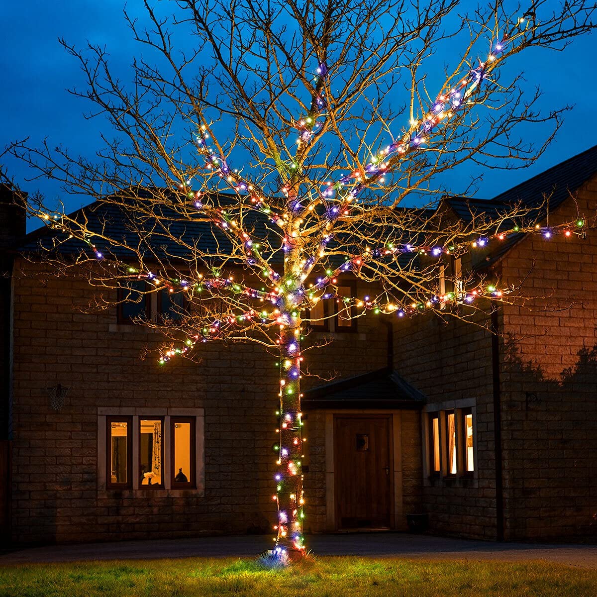 Festive Lights - ConnectGO Connectable Outdoor Fairy Lights - Mains Powered LED String Lighting - Christmas, Garden, Wedding & Party (Multicoloured, 20m)