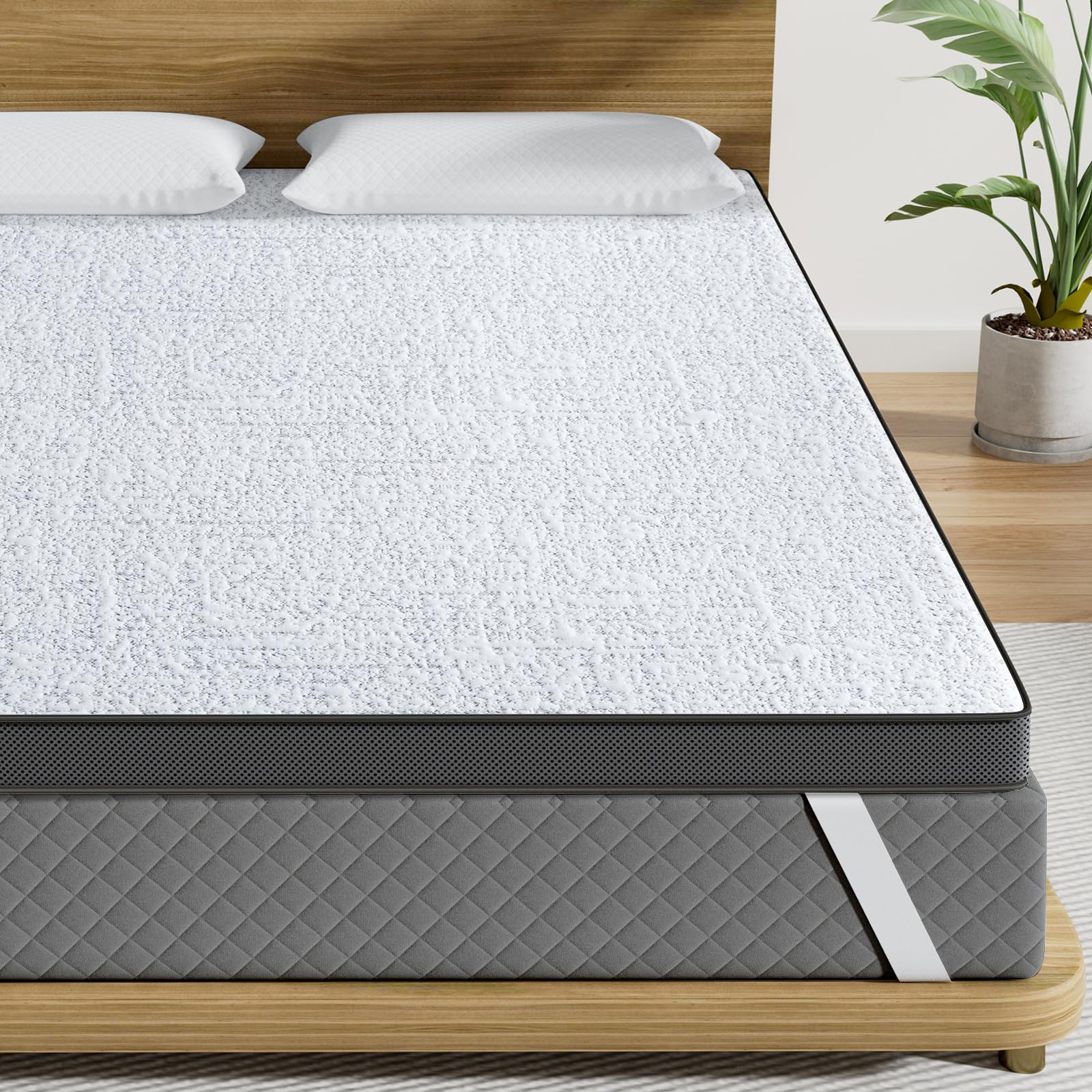 BedStory - Cubrecolchón (140 x 190 x 7 cm), color bambú y gel