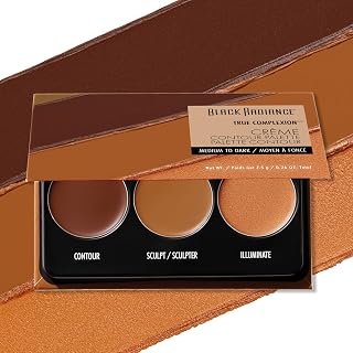 Black Radiance True Complexion Creme Contour Palette Medium to Dark - Blendable Sculpting for Flawless Features