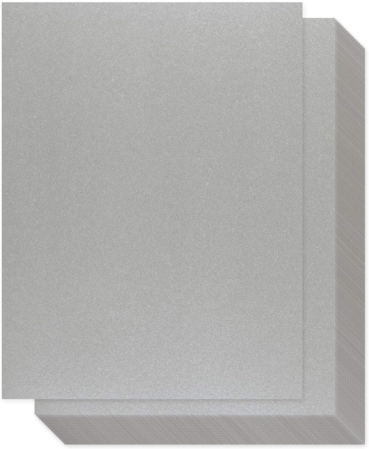Silver Shimmer Paper - 100-Pack Metallic Cardstock Paper, 92 lb Cover, Double Sided, Printer Friendly - Perfect for Weddings, Birthdays, Craft Use, Letter Size Sheets, 8.5 x 11 Inches