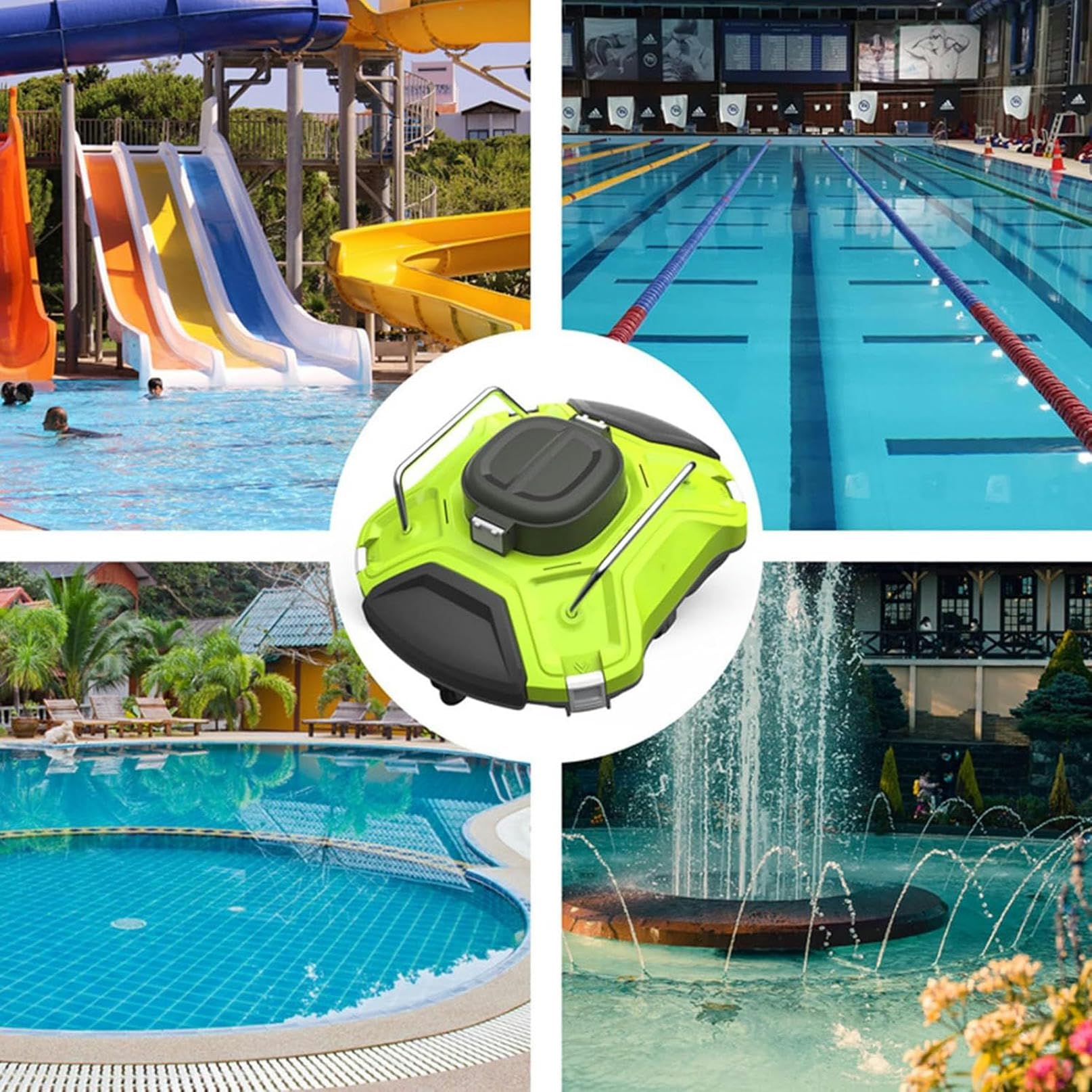 Limpiador robótico automático de piscinas, escalada de pared, contenedor de filtro masivo de carga superior, aspiradora robótica inalámbrica para piscinas en el suelo y sobre el suelo
