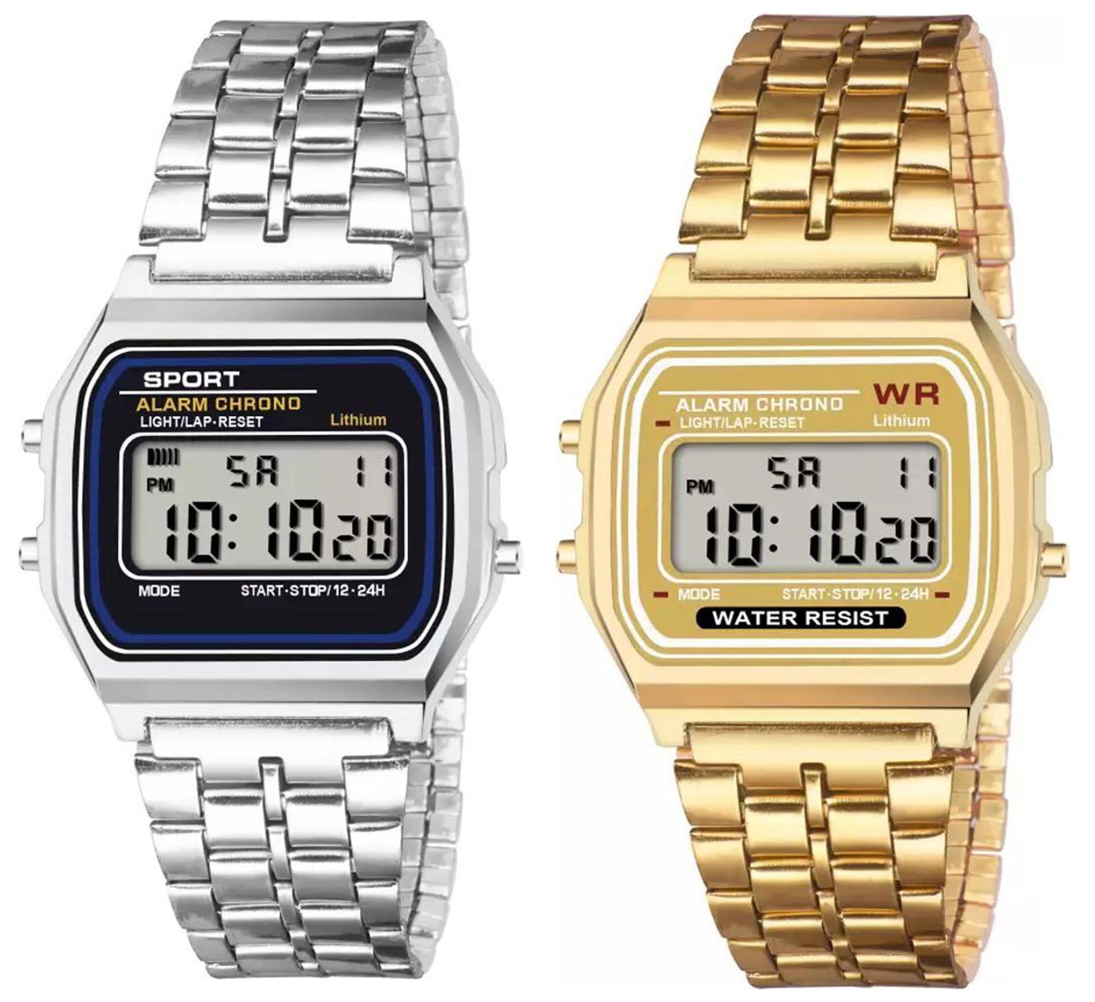 Matrix Stainless Steel Vintage Digital Chain Strap Unisex Watch Pair For Men & Women (Silver Dial), Band Color-Assorted (B0CYH69YPD) Amazon Price History, Amazon Price Tracker