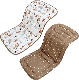 LAT Universal Colchoneta para Sillas de Paseo, Algodón Funda Universal Carro Bebe, Cojín Silla de Paseo para Cochecito de Doble Cara, Funda para Asientos de Cochecito para Bebés (Animales)