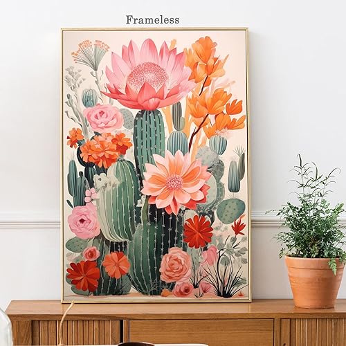 Miniatura 3 de Arte de cactus del desierto mexicano, plantas tropicales, arte de pared con estampado de cactus del desierto occidental, arte en lienzo del