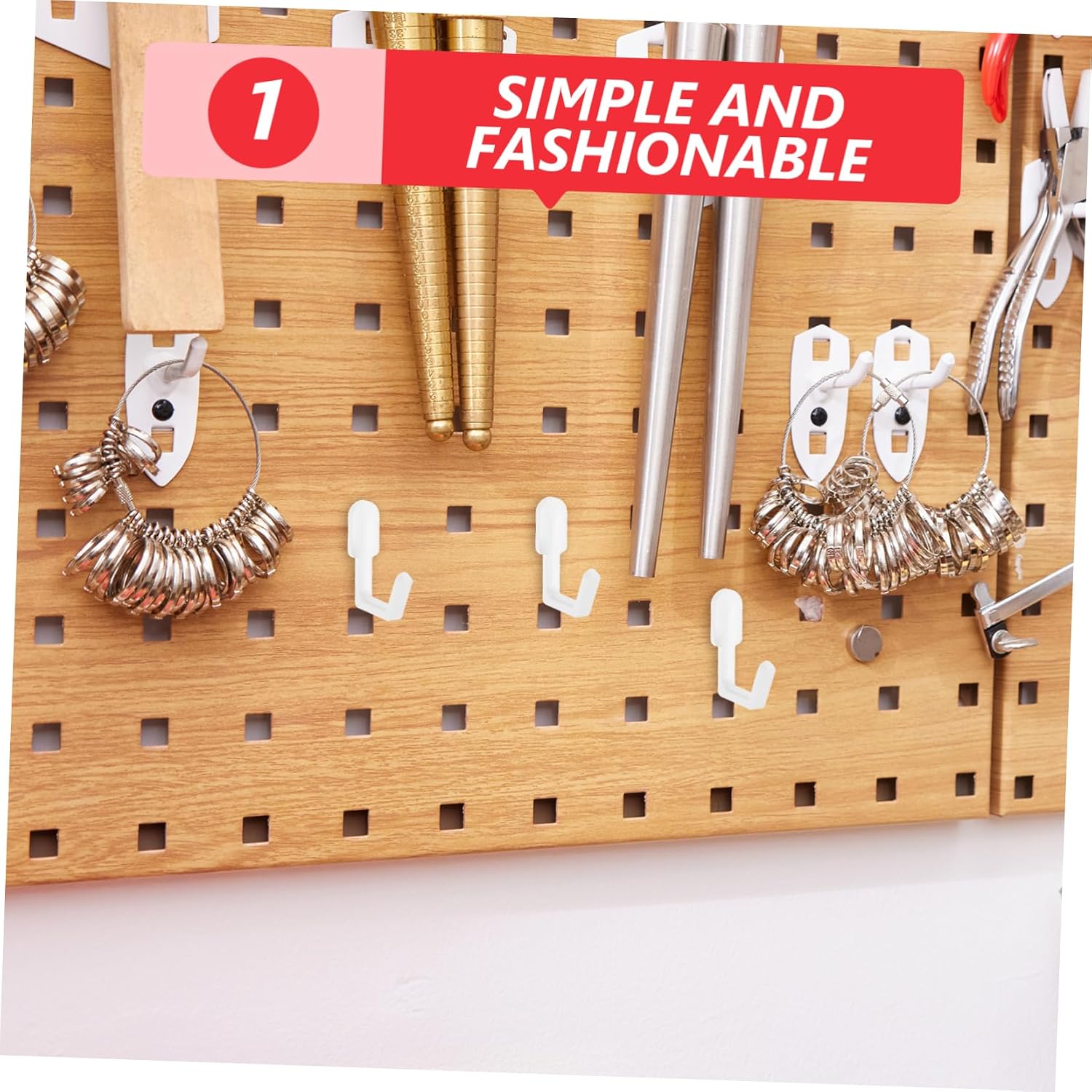 20pcs Pegboard Hooks for Versatile Storage Easy Installation Wall Hangers for Garage Kitchen and Home Organization Compatible with Various Tools and Accessories