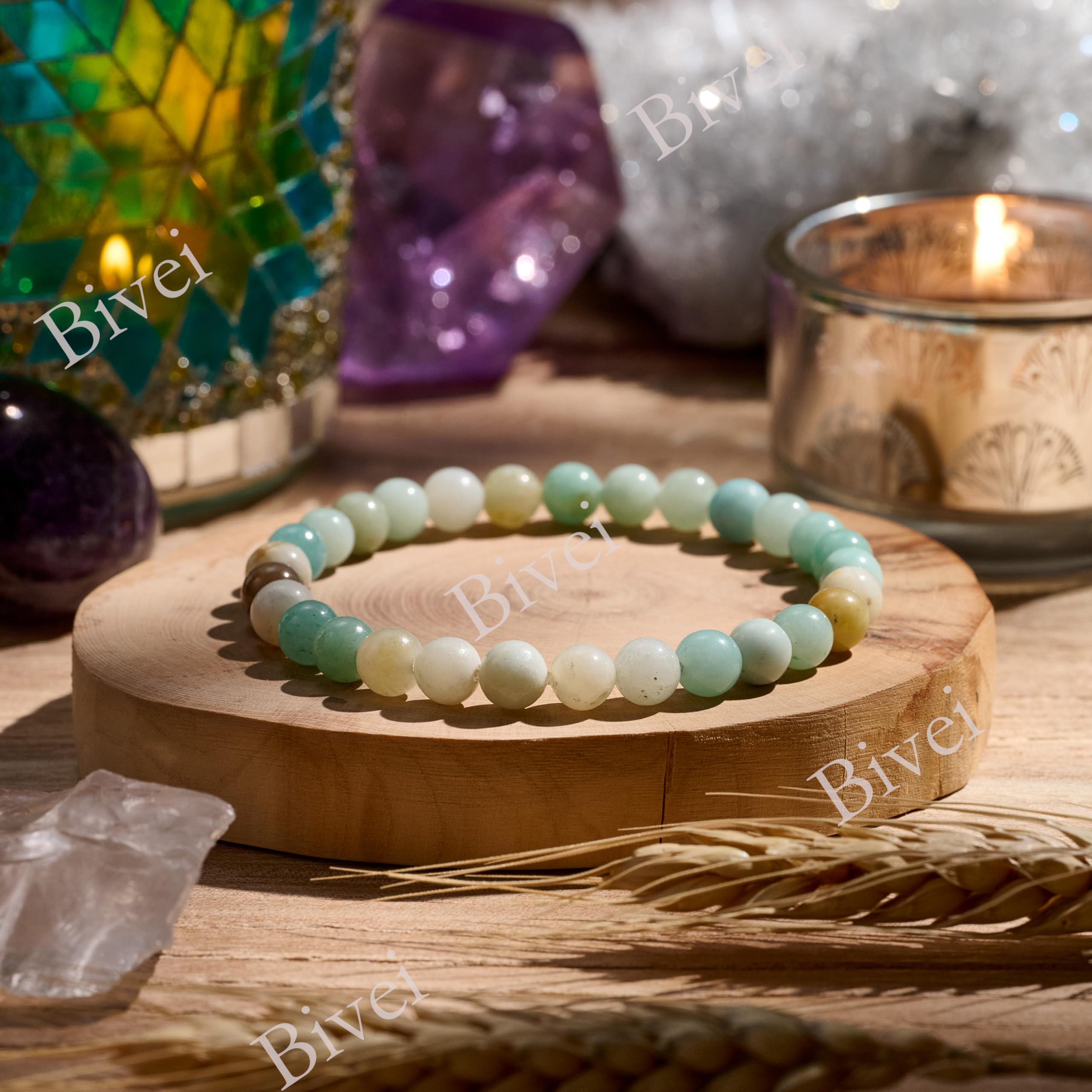 Bivei signora braccialetto perline 6mm semiprezioso cristallo naturale elastico elastico cristallo accessori regalo di yoga
