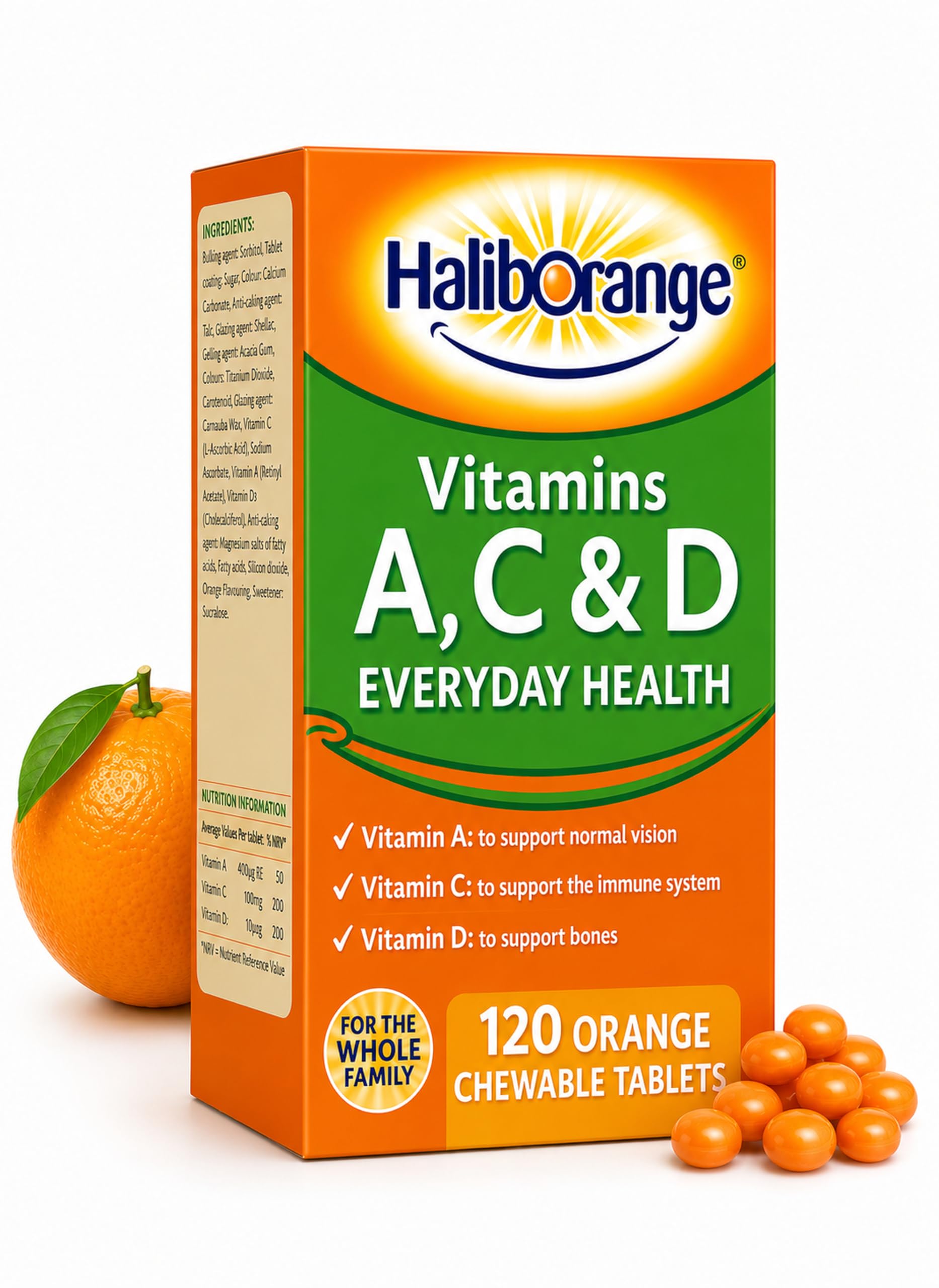 Haliborange Kids A, C and D Orange tablets 120