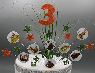 Gruffalo Bear Birthday Cake Topper Stars on wires CBEEBIES Glittered or Non Glittered Cake Topper Cake Decoration personalised 1st 2nd 3rd 4th 5th 6th 7th 8th 9th 10th any age any colours 003