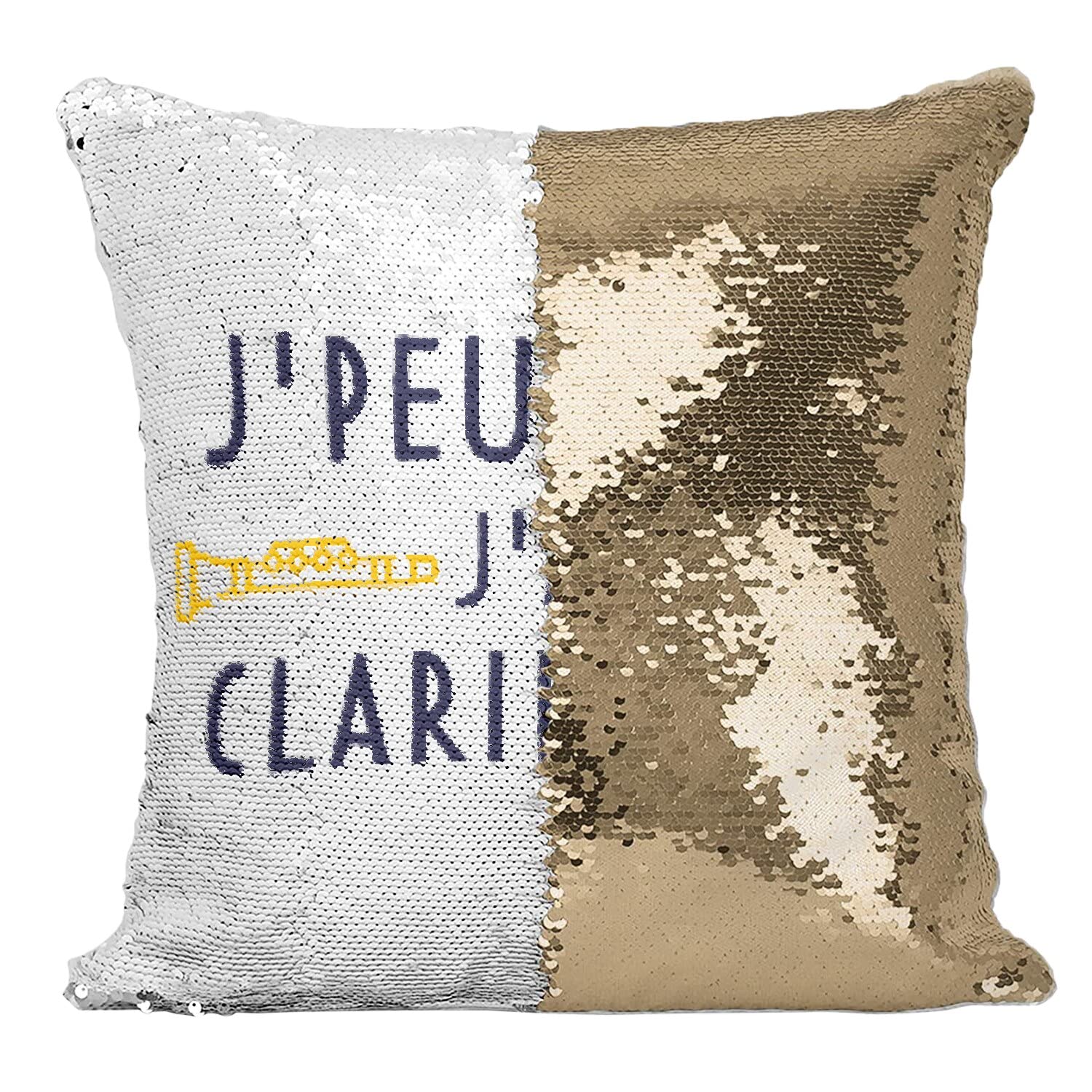 Coussin Clarinette Paillettes Doré Idée Cadeau Conservatoire