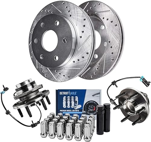 Miniatura 13 de Detroit Axle - Kit de frenos con bujes de rodamiento de rueda delantera 4WD para Chevy Silverado GMC Sierra 2500 HD 3500 Avalanche Suburban Yukon XL