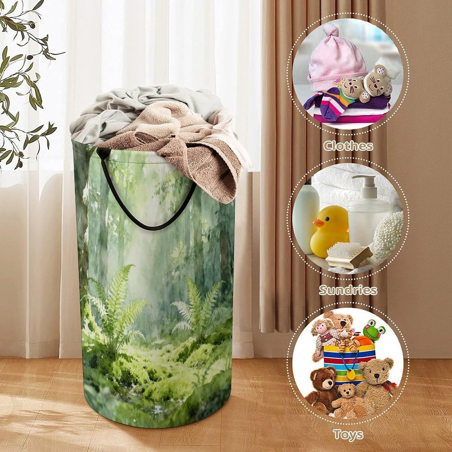Dirty Clothes Basket Extra Large 110l Open Top Laundry Hamper With Portable Carry Handles, Foldable Waterproof Clothes Basket Spacious Laundry Bag For Bedroom Bathroom Laundry Room Dorm