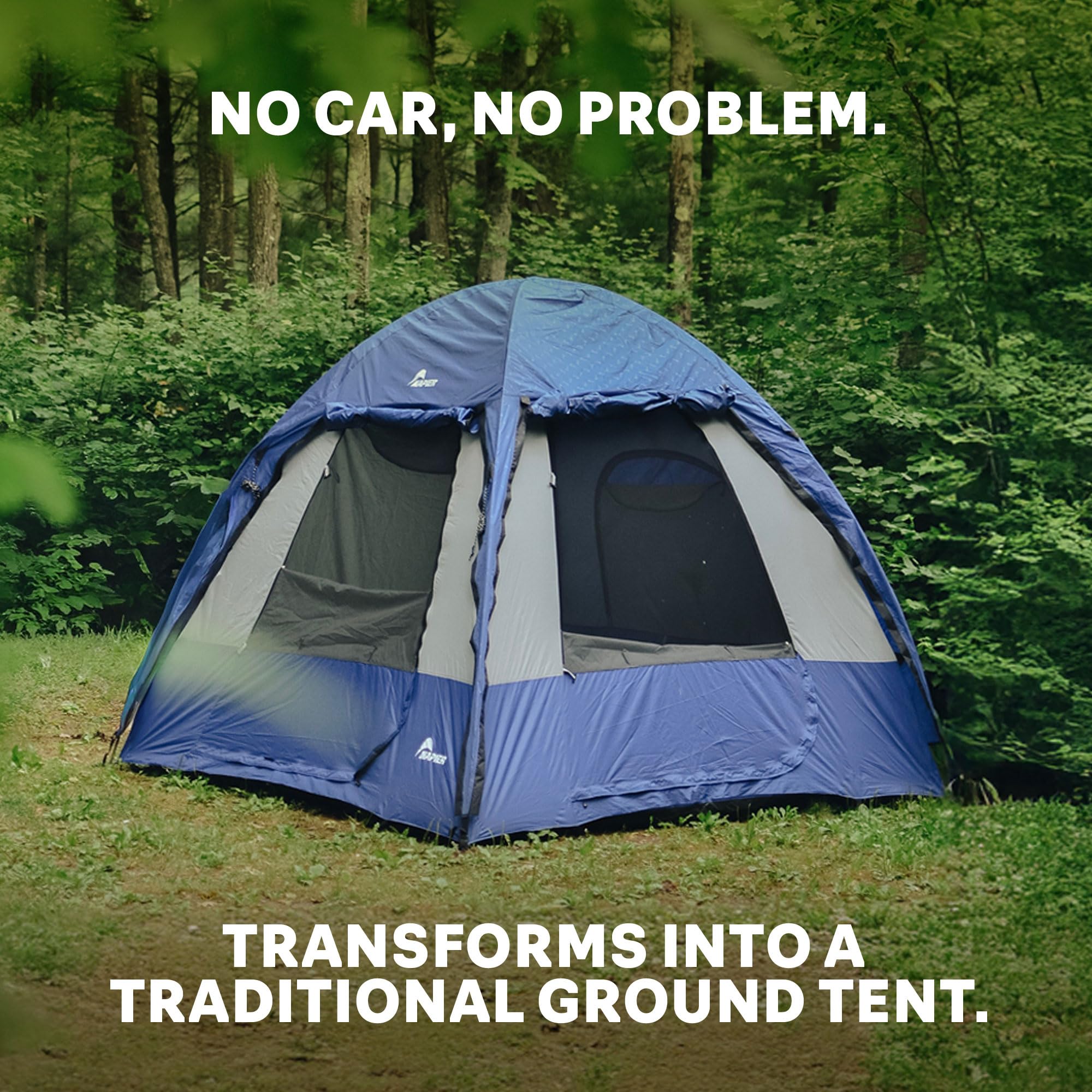 Napier Sportz Hatchback and Small CUV Tent 8x8 Waterproof Camping Tent with Awning 4 Person BlueGrey Car Tent | Fits Small CUVs or Hatchbacks product thumbnail 8