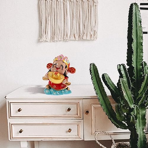 Vista 34 de BESPORTBLE CAI Shen - Estatua de Feng Shui, dios de la riqueza, 2.5 x 3.5 pulgadas, adornos de resina de la suerte de Zhaocai para sala de estar