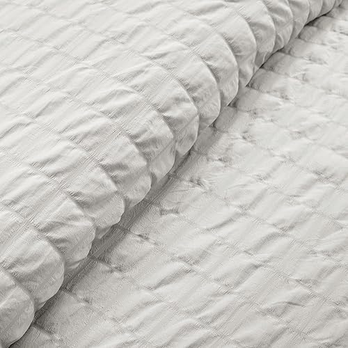Miniatura 3 de Lush Decor Juego de edredón de 2 piezas con textura arrugada, tamaño individual XL, gris claro