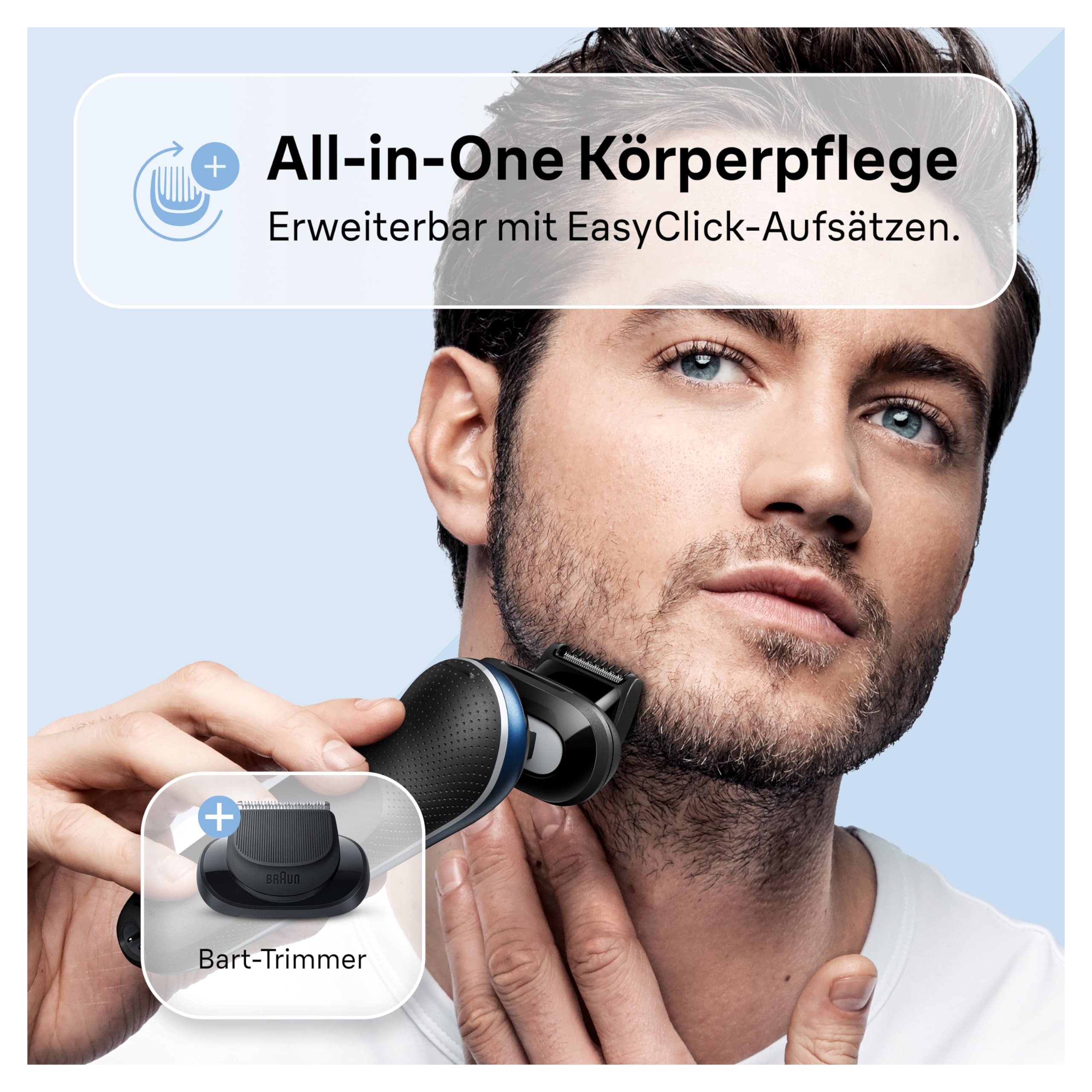 Braun Series 6 Elektrorasierer mit EasyClick Barttrimmer Aufsatz, SensoFlex Rasierer Herren Elektrisch, Wet & Dry, Geschenk Mann, Made in Germany, 61-B1500s, blau