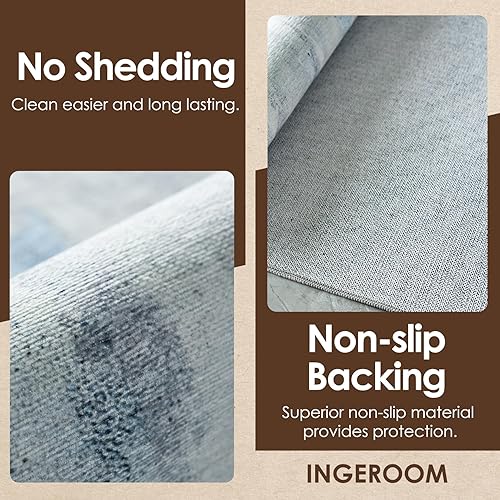 Miniatura 9 de Alfombra lavable a máquina, antideslizante, con base abstracta, de 5 x 7 pulgadas, lavable para salas de estar, dormitorios y comedores, fácil de