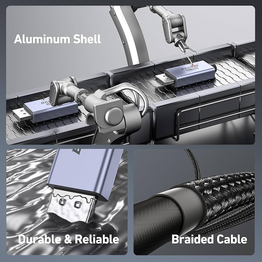 Amazon.co.jp: BENFEI 双方向 USB C - DisplayPort 1.4 ケーブル 8K
