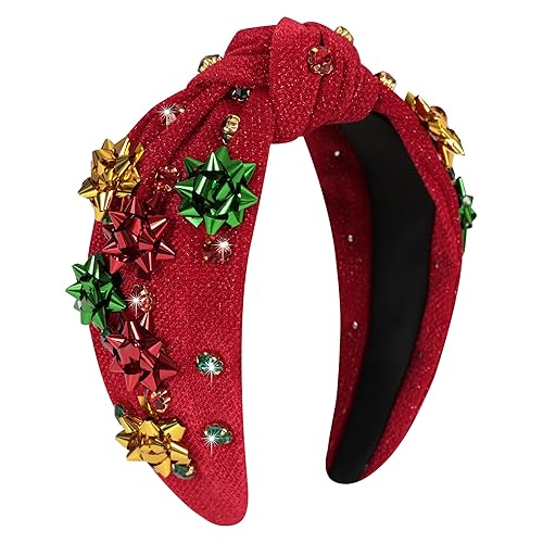 Miniatura 12 de Diadema anudada de perlas para mujer, diadema con brillantes diamantes de imitación, adornada con cristales, diadema ancha con nudo, accesorio