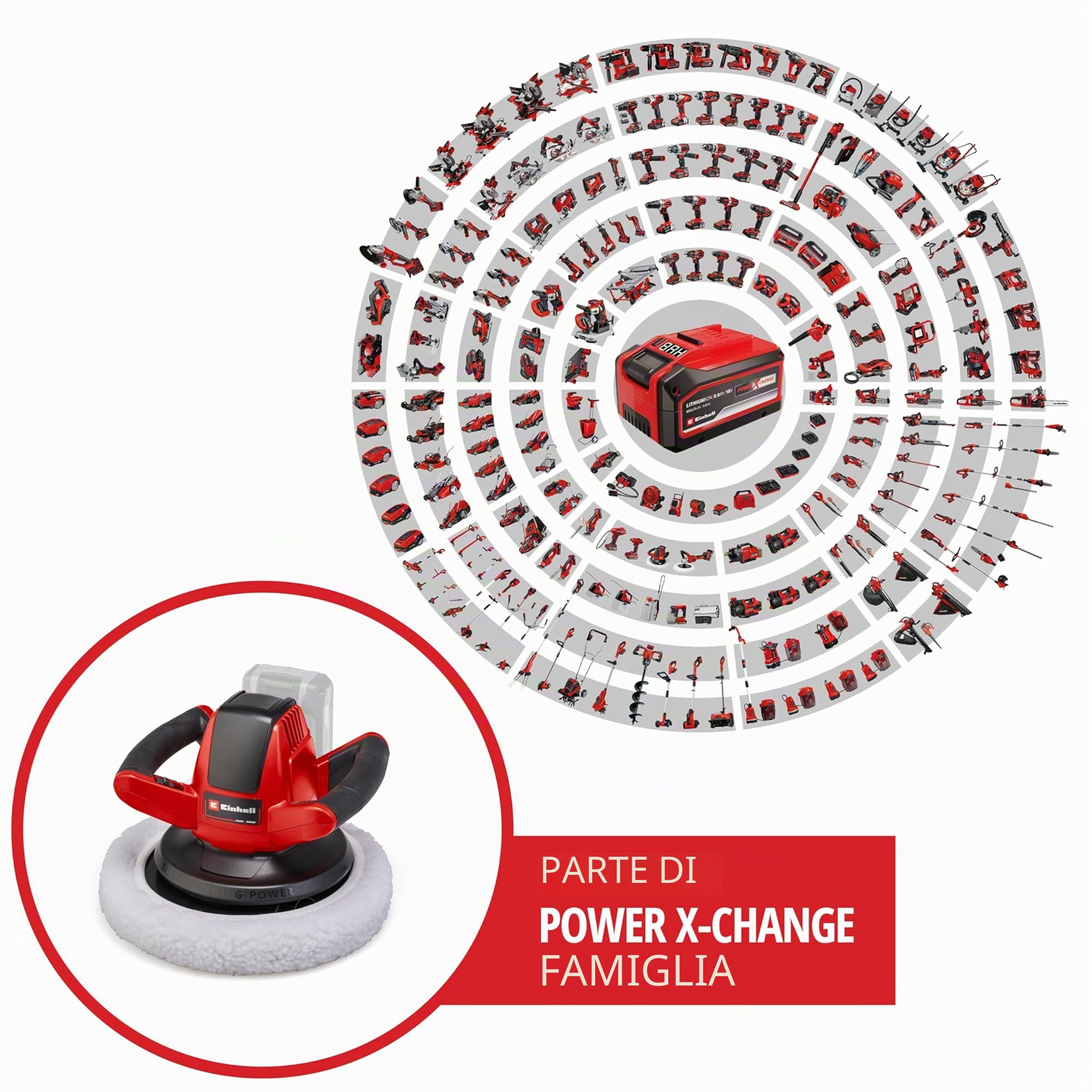 Einhell Lucidatrice per Auto, Rosso / Nero, 254 mm