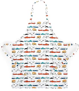Camco Life is Better at The Campsite Adjustable Apron-Multi Color Retro RV Pattern, for Baking Cooking and Grilling (53257) - Buy now