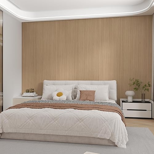 Miniatura 5 de Papel de contacto de grano de madera amarillo marrón, sin burbujas, autoadhesivo, impermeable, para gabinete, papel tapiz mate de madera sintética