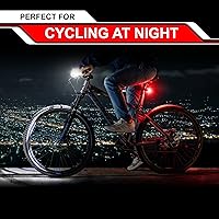 Vista 8 de Bike Lights for Night Riding, USB Rechargeable Front and Back Lights, LED Bicycle Headlight and Tail Light Set, Water Resistant Bike Lights