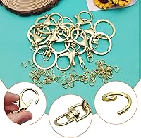 Vista 4 de 50 llaveros dorados con cierre de langosta para la fabricación de joyas, cierre giratorio de metal con cierre de langosta giratorio con anillo