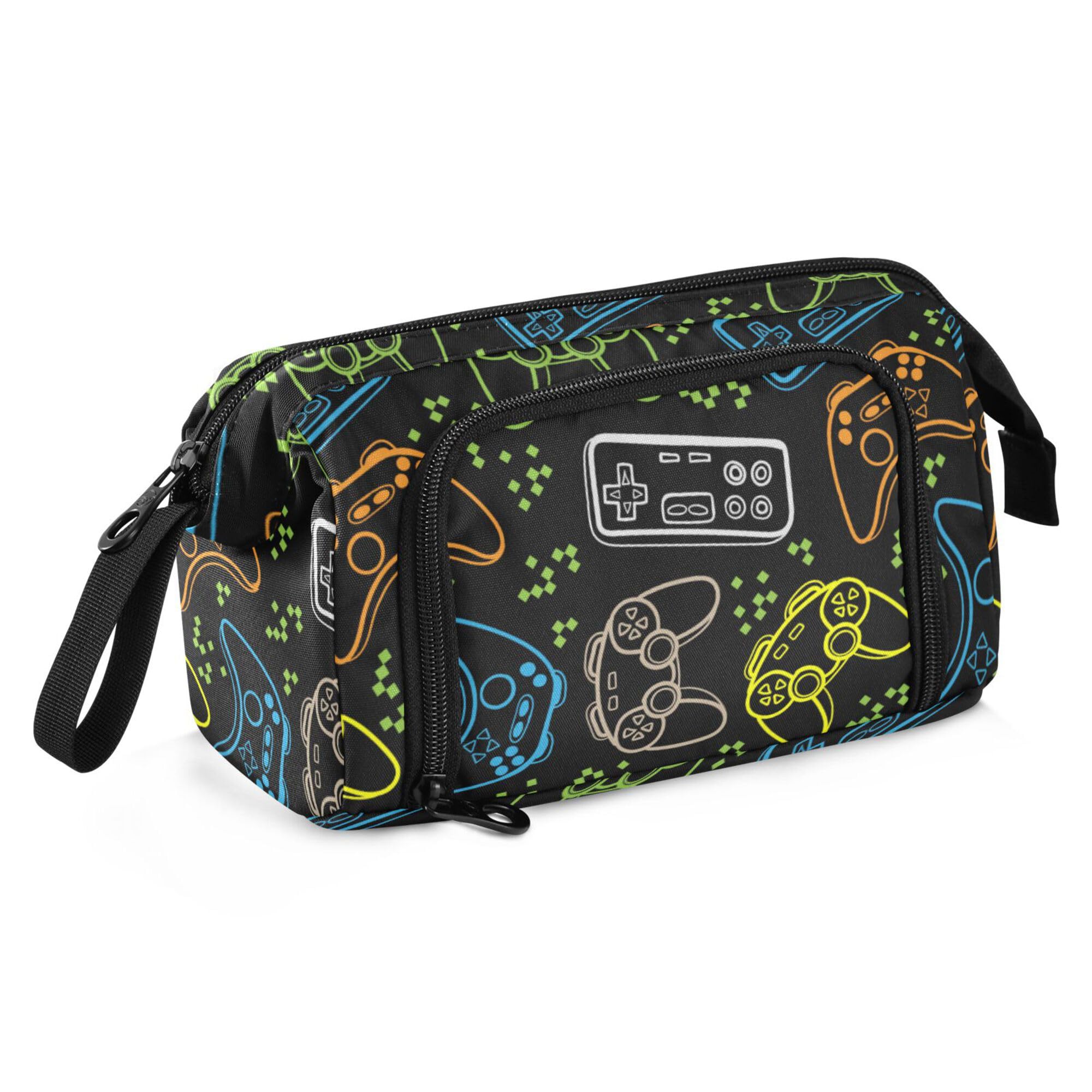 Fisyme Funny Video Game Pencil Case Large Capacity Pencil Pouch Pen Bag Box Big Makeup Pencil Case Organizer