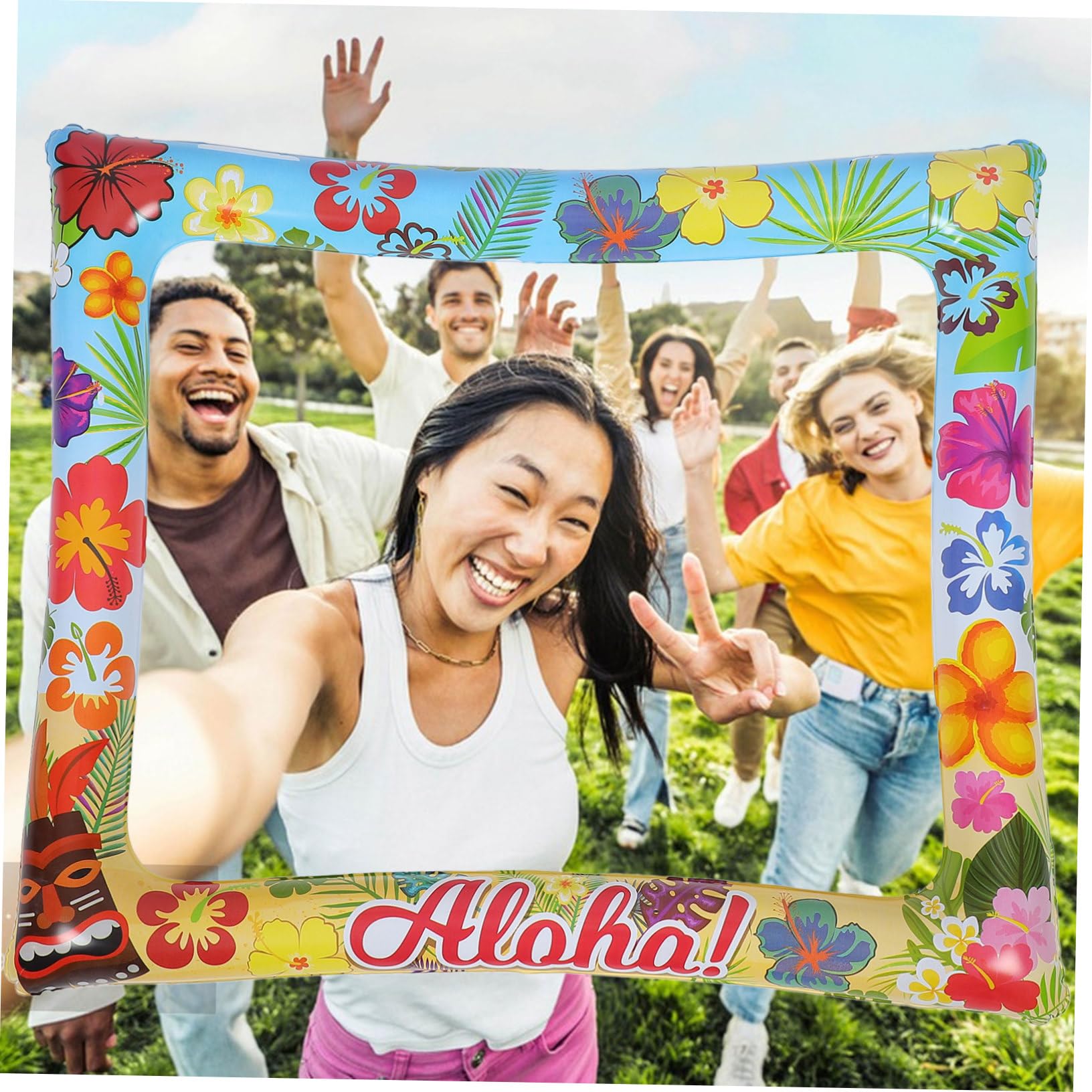 3 Stück Aufblasbarer Foto Rahmen für Sommerpartys Selfie Fotorahmen Lustige Fotorequisiten für Hochzeiten und Feiern Leichtes Reißfestes Design für Unvergessliche