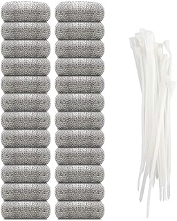 24 Pieces Lint Traps Stainless Steel Washing Machine Lint Snare Traps, Washer Hose Lint Traps with 24 pcs Cable Ties